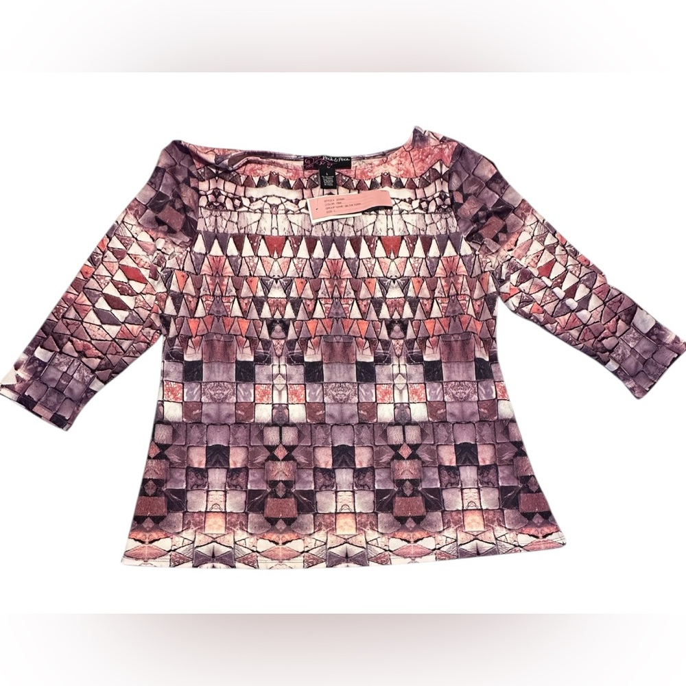 Peck & Peck Geometric Patterned Women's Top